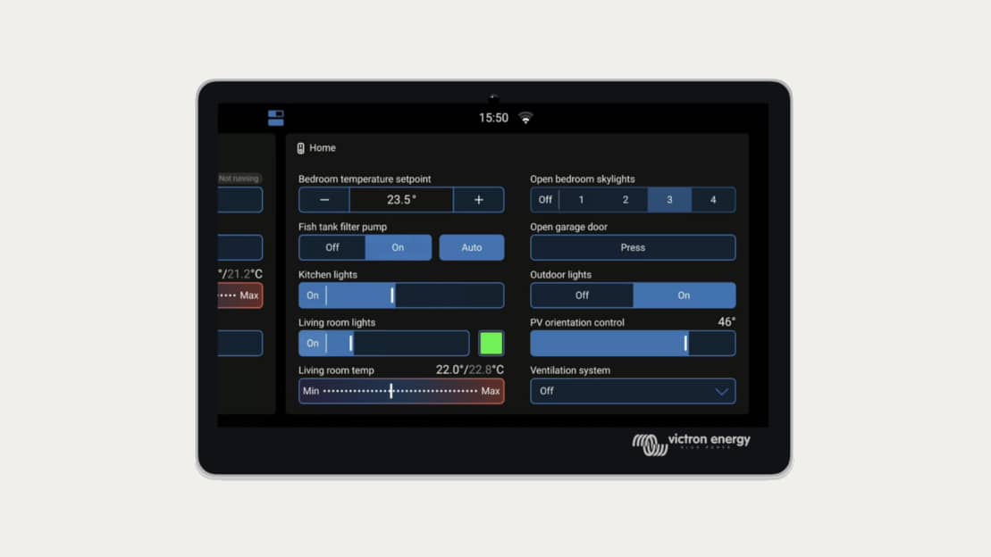 Pannello interruttori GX di Venus OS v3.70