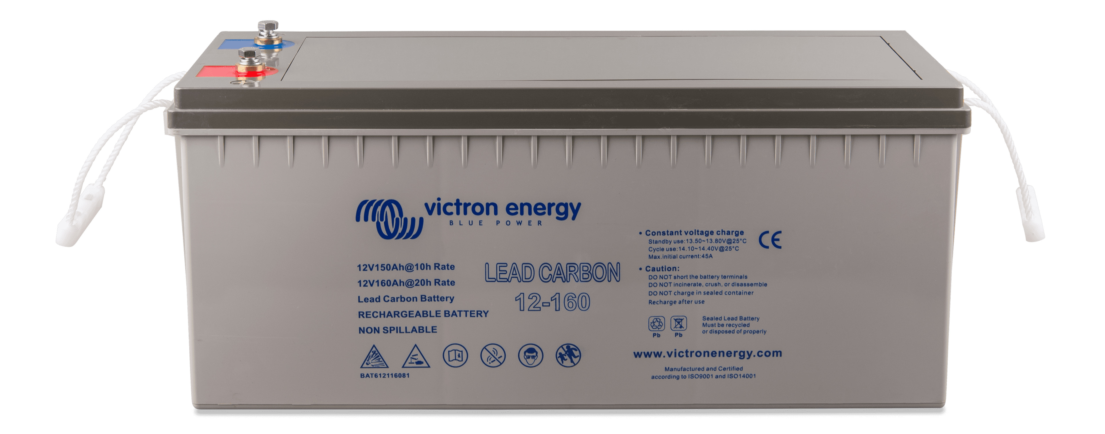 Lead-carbon battery 12V-160Ah - front-angle thumbnail