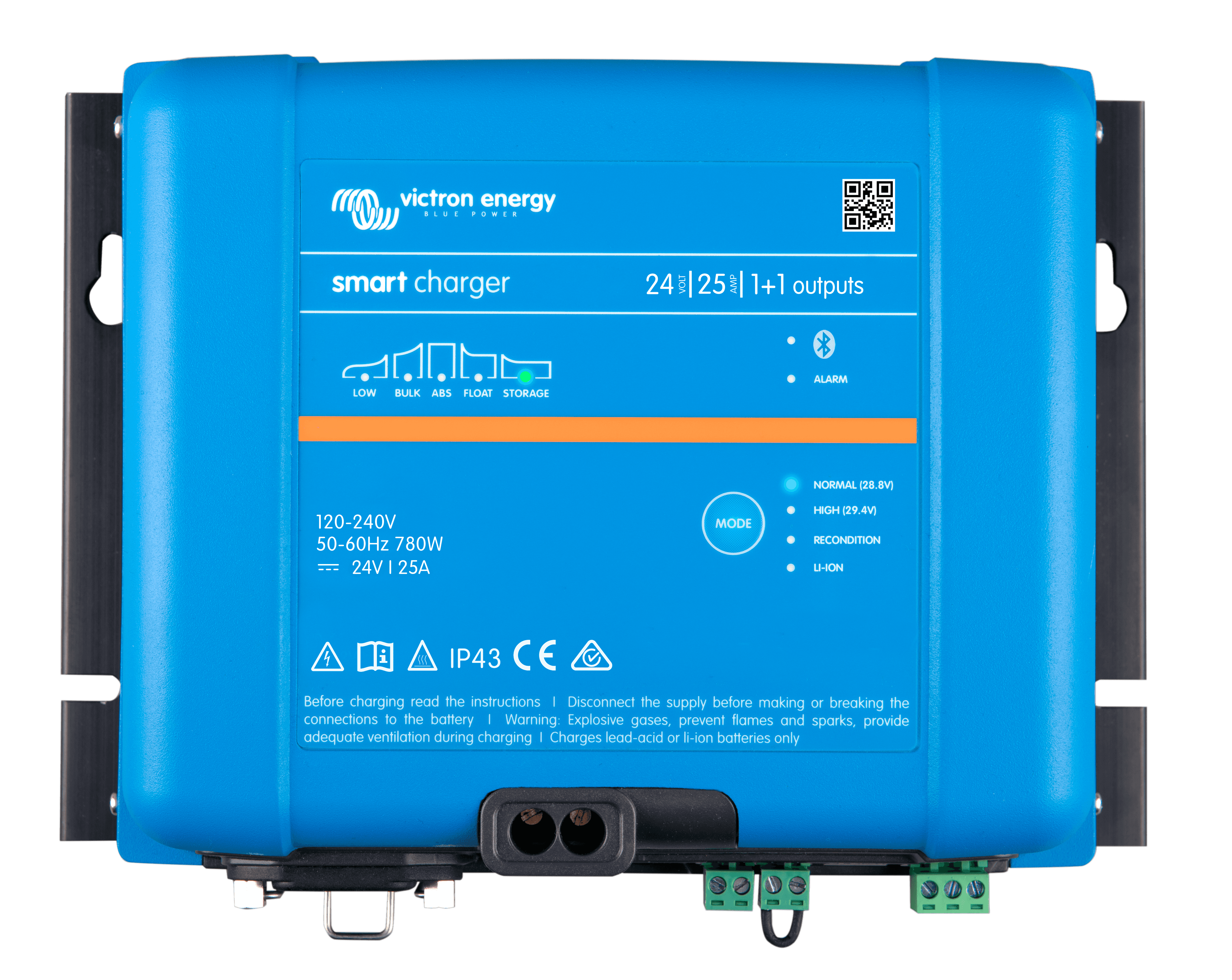 Smart IP43 Charger 24V 25A 1+1 outputs (top) thumbnail