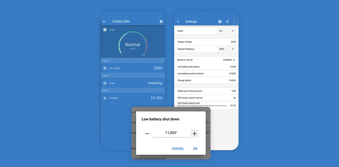 Interfaccia utente di VictronConnect